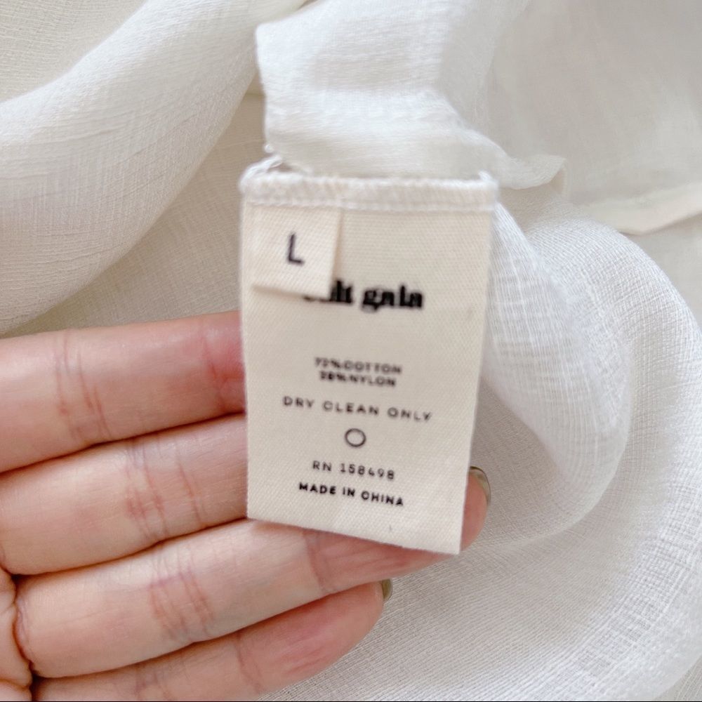 NWT Cult Gaia Womens Naomi Ivory Lace Up Sheer Swim Top Cover-Up L - Picture 10 of 10